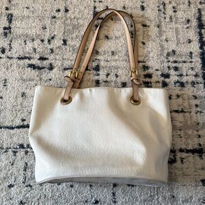 Michael Kors Cream Tote with Tan Shoulder Straps